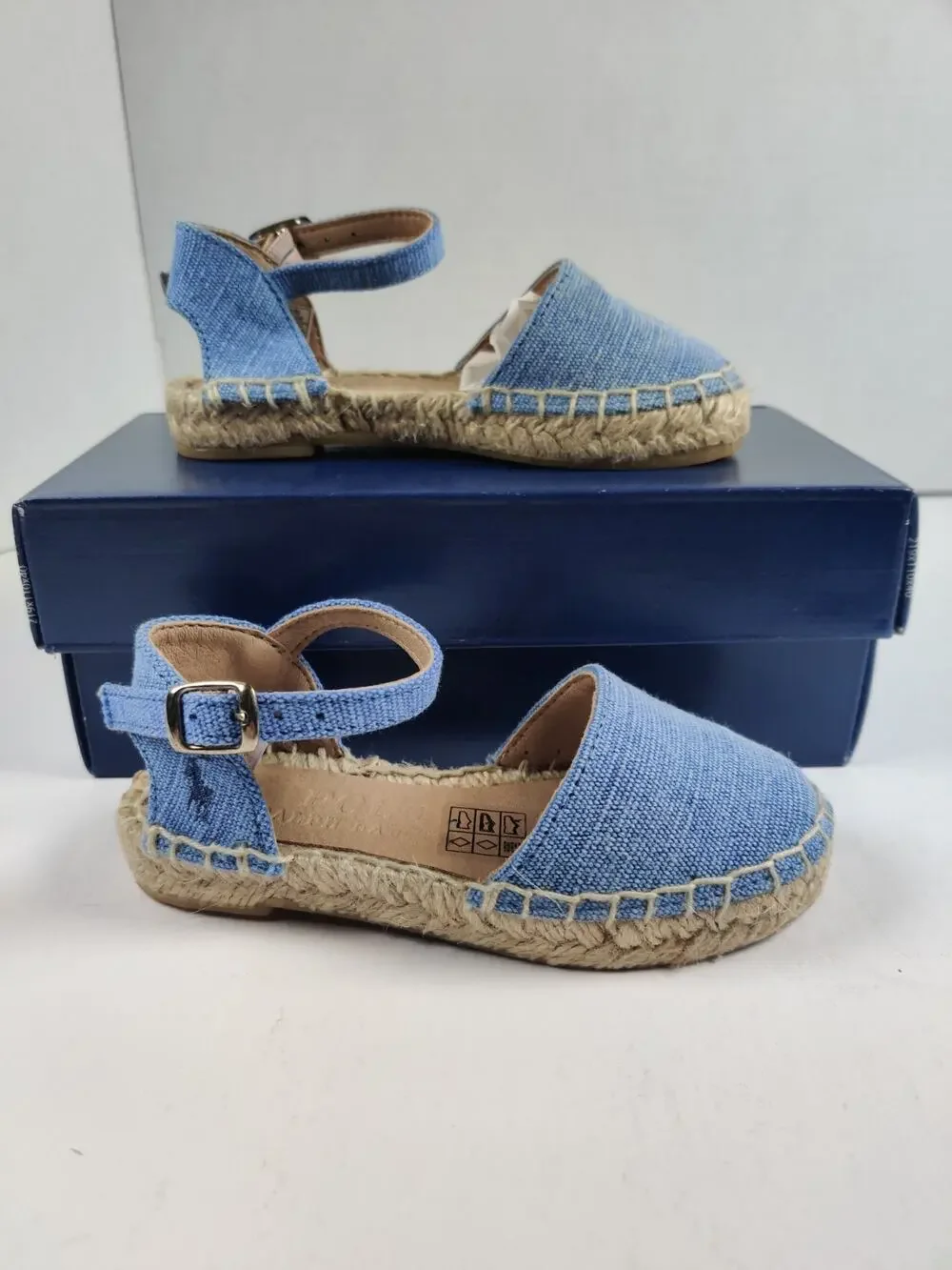 Polo Ralph Lauren Toddler Espadrille Blue Holbrook Girl's Size 7 Canvas Sandals